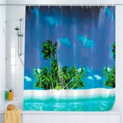 Wenko Palm Beach 72 In. H Shower Curtain W/Hooks PEVA -Wenn Bathroom Shop c51b6bba 33c4 41b7 b735 585967bd09b4