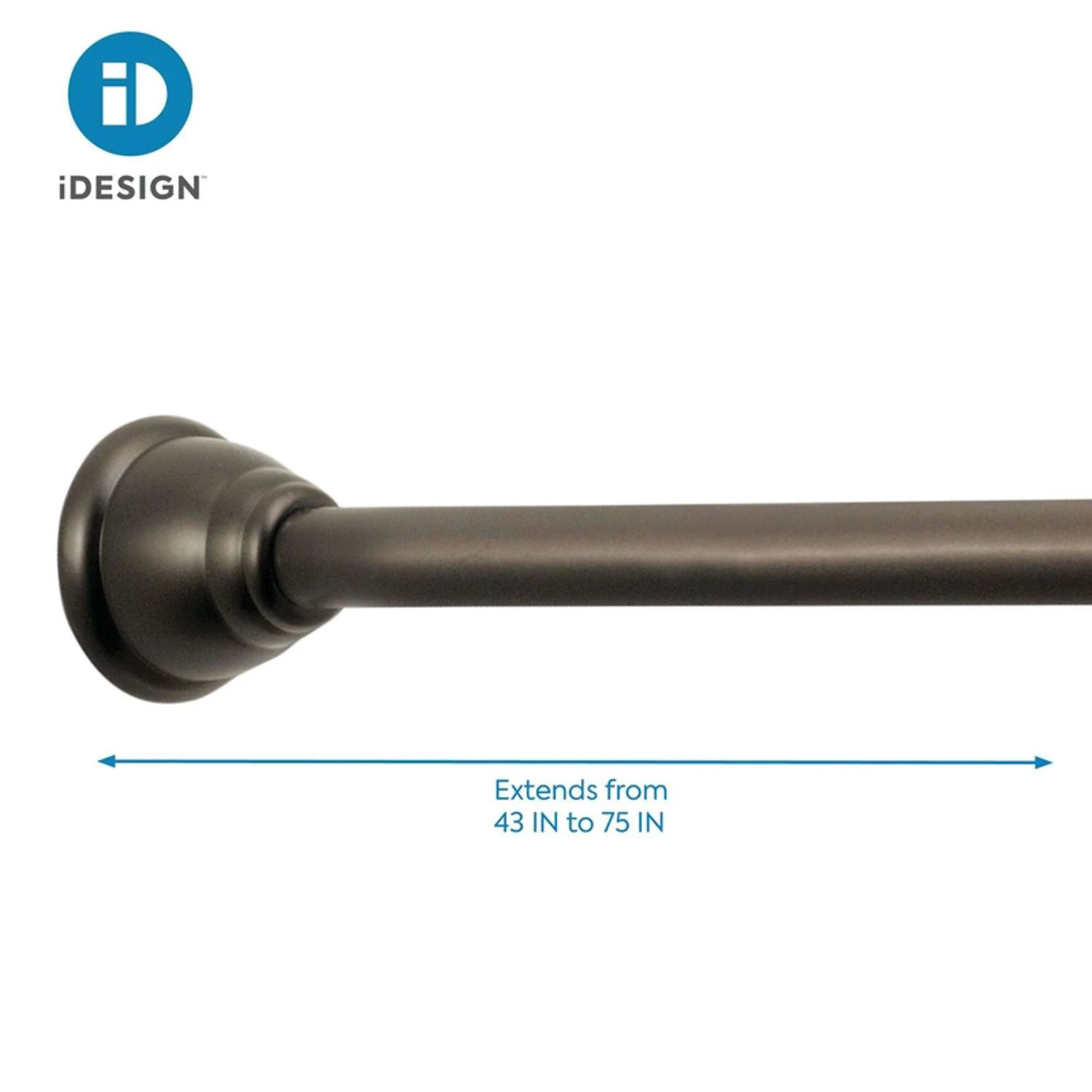 IDesign Cameo Tension Curtain Rod 75 In. L Bronze Brown 5 IDesign Cameo Tension Curtain Rod 75 In. L Bronze Brown - Image 3