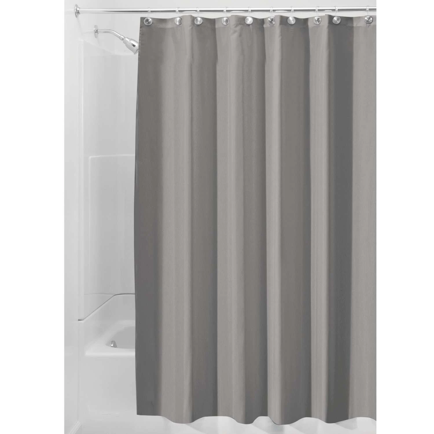 IDesign 72 In. H X 72 In. W Gray Shower Curtain Liner PEVA 3 IDesign 72 In. H X 72 In. W Gray Shower Curtain Liner PEVA