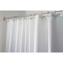 IDesign 54 In. H X 78 In. W White Carlton Shower Curtain Polyester