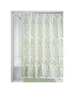 IDesign 72 In. H X 72 In. W Green Vines Shower Curtain PEVA