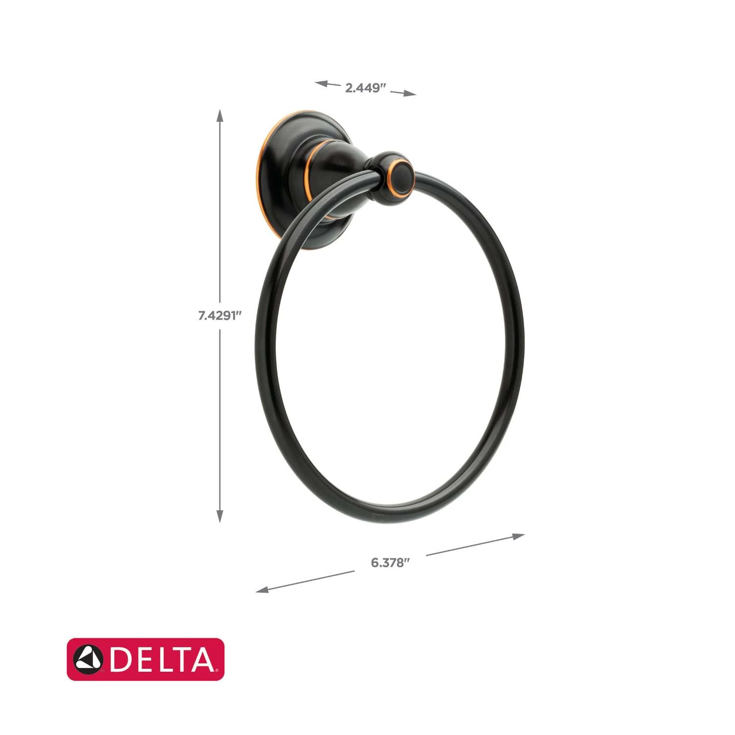 Delta Porter Oil Rubbed Bronze Towel Ring Die Cast Zinc 5 Delta Porter Oil Rubbed Bronze Towel Ring Die Cast Zinc - Image 3
