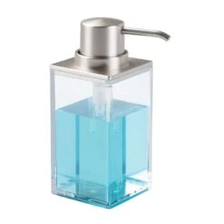 IDesign Clarity Brushed Clear Plastic Soap Pump