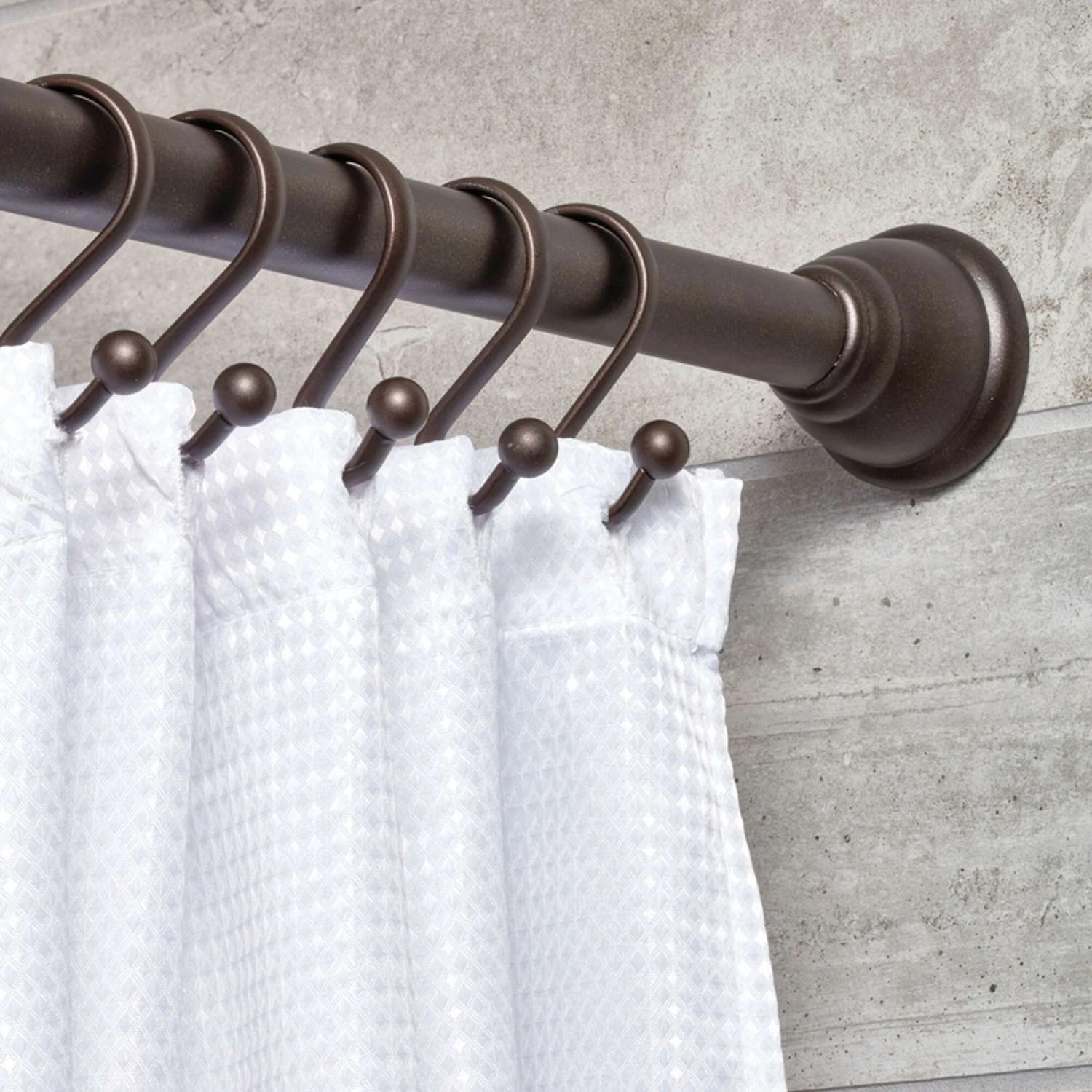 IDesign Cameo Tension Curtain Rod 75 In. L Bronze Brown 4 IDesign Cameo Tension Curtain Rod 75 In. L Bronze Brown - Image 2