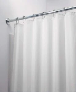 IDesign 78 In. H X 54 In. W White Solid Shower Curtain Polyester