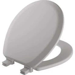 Mayfair By Bemis Cameron Round Silver Enameled Wood Toilet Seat