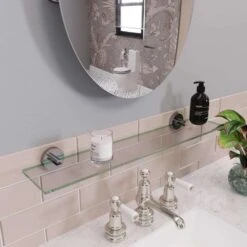 Croydex Pendle Chrome Clear/Silver Glass/Stainless Steel Bathroom Shelf -Wenn Bathroom Shop f514a433 cfa3 4d4f 88dd ea0454603d1e