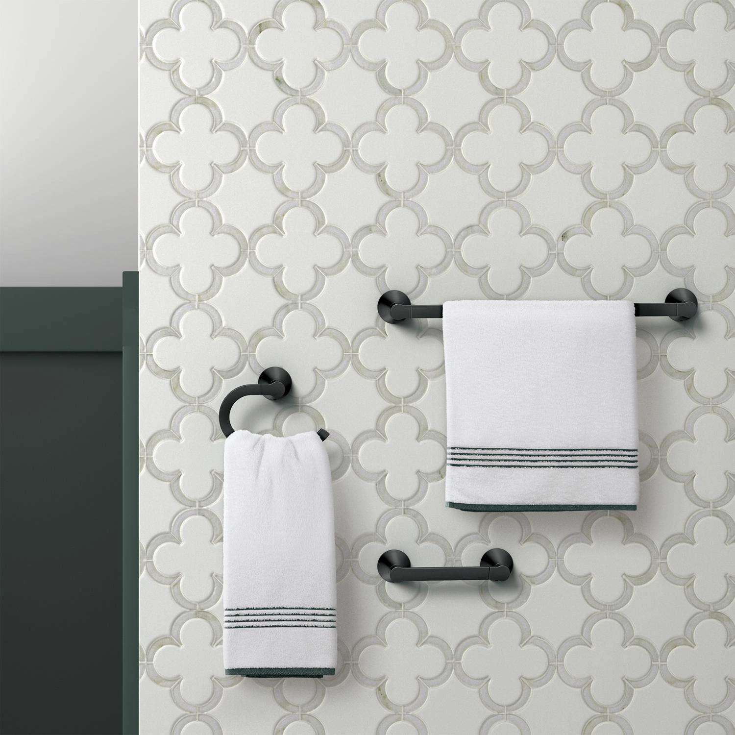 Moen Mikah Matte Black Accessory Kit 24 In. L Die Cast Zinc 4 Moen Mikah Matte Black Accessory Kit 24 In. L Die Cast Zinc - Image 2